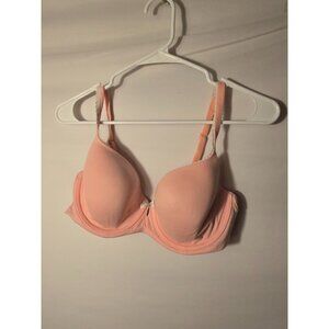 Victorias Secret Lined Demi Bra Peachy Pink Size 36D Underwire